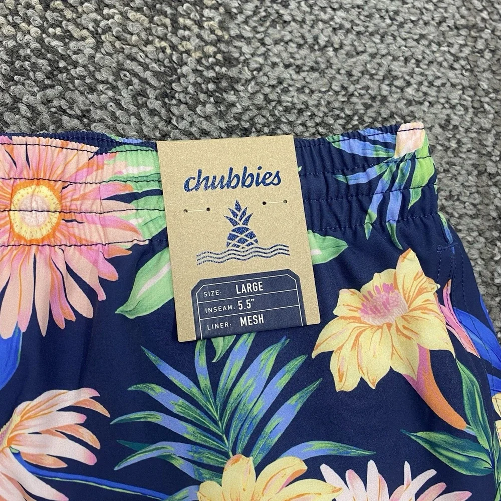Chubbies Swim Trunks Large‎ Big Bloomers Board Shorts 5.5